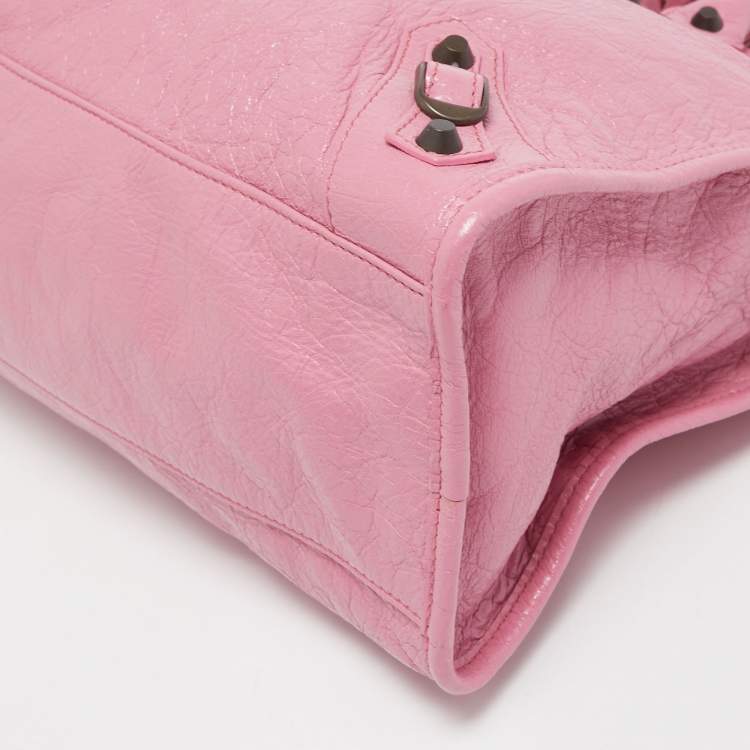 Pre Owned Balenciaga Pink Leather RH City Tote