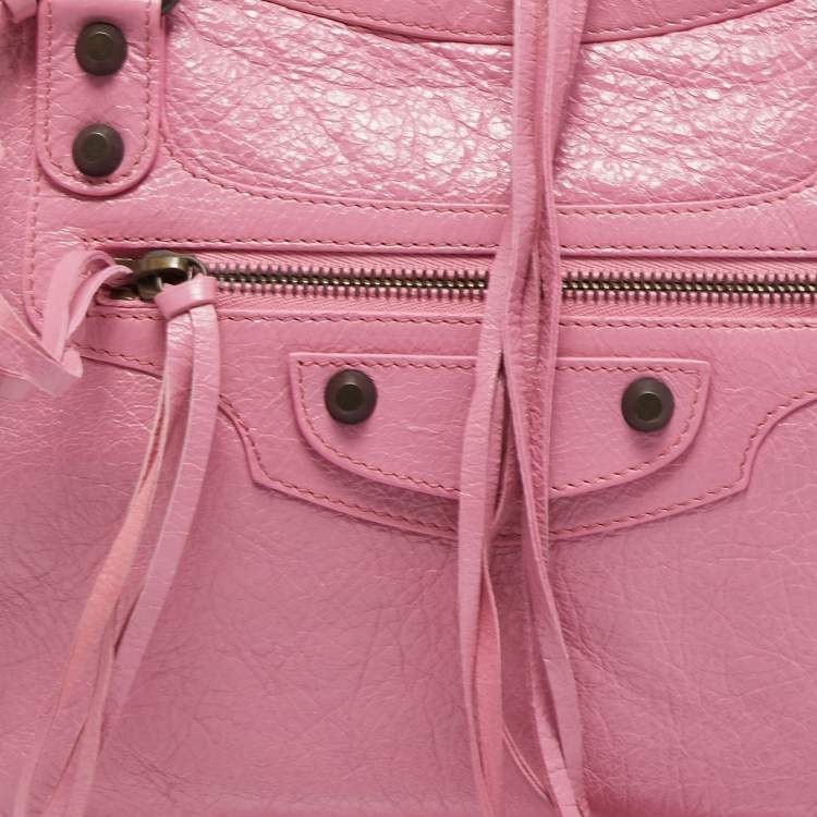 Pre Owned Balenciaga Pink Leather RH City Tote