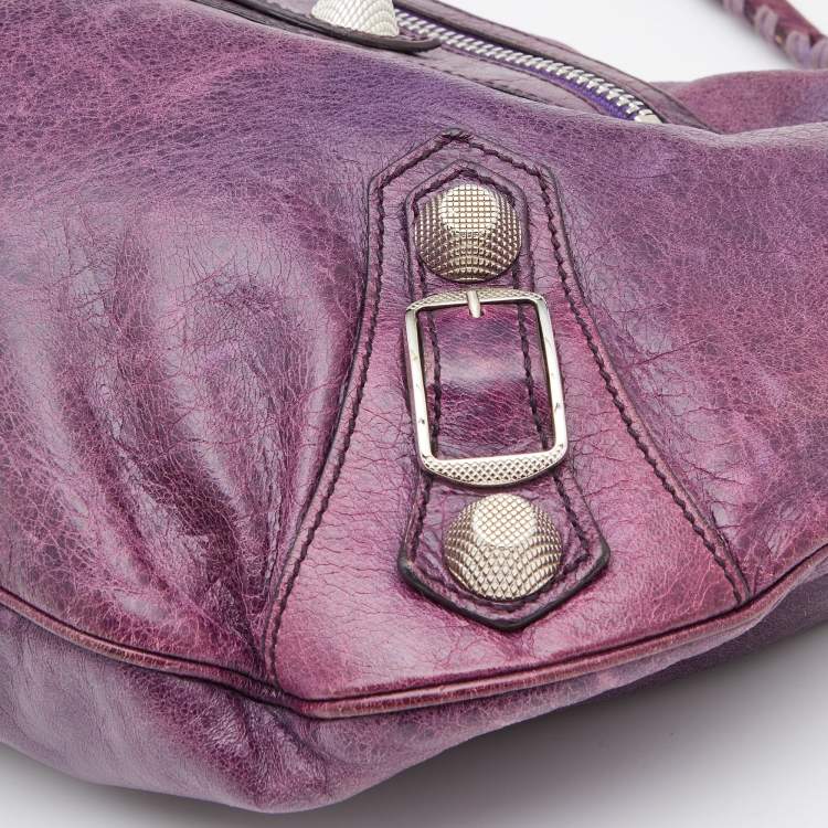 Pre Owned Balenciaga Raisin Chevre Leather GSH Hobo