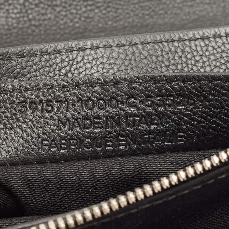 Pre Owned Balenciaga Black Leather and Croc Embossed Le Dix Cartable Top Handle Bag