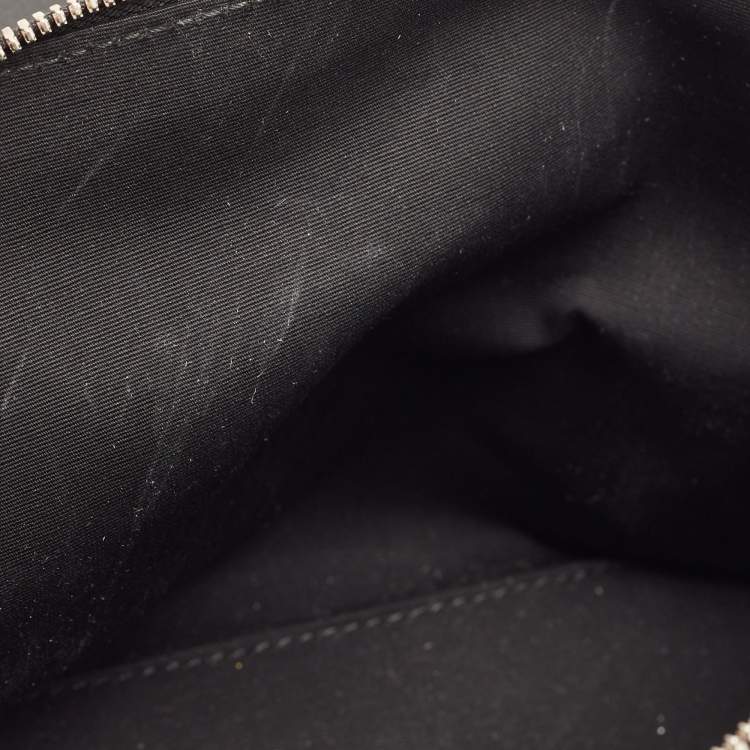 Pre Owned Balenciaga Black Leather and Croc Embossed Le Dix Cartable Top Handle Bag