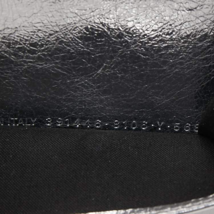 Pre Owned Balenciaga Silver Leather Mini Papier Wallet