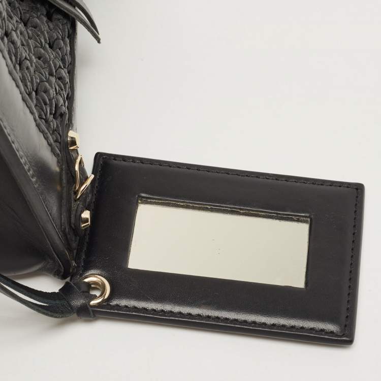 مملوكة مسبقًا Balenciaga Black Woven Leather Mini Papier A4 Tote