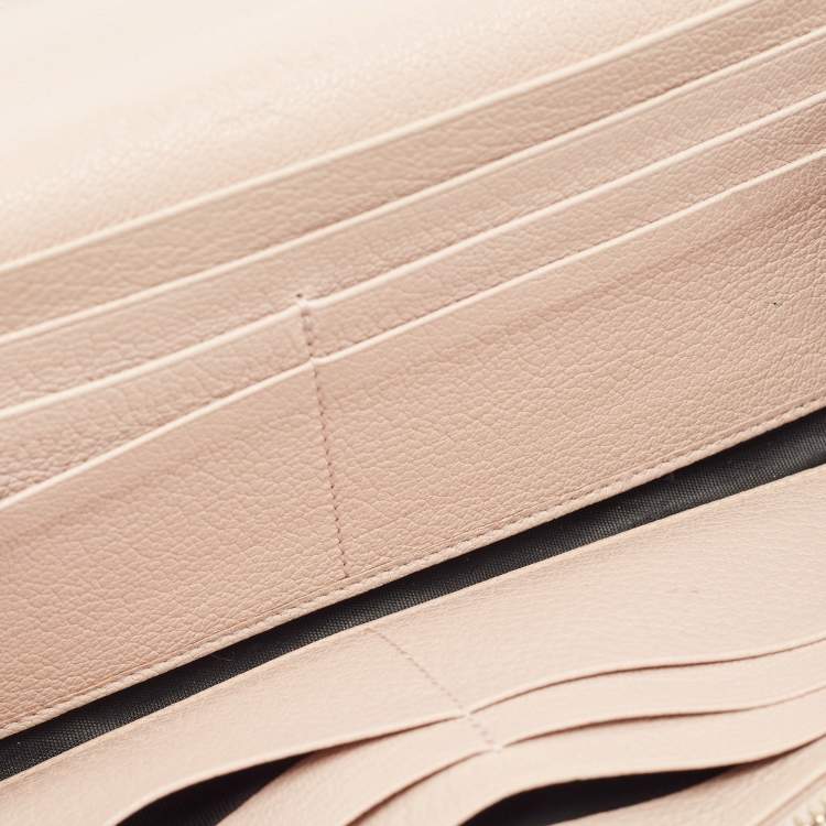 Pre Owned Balenciaga Pink Leather Classic Metallic Edge Continental Wallet