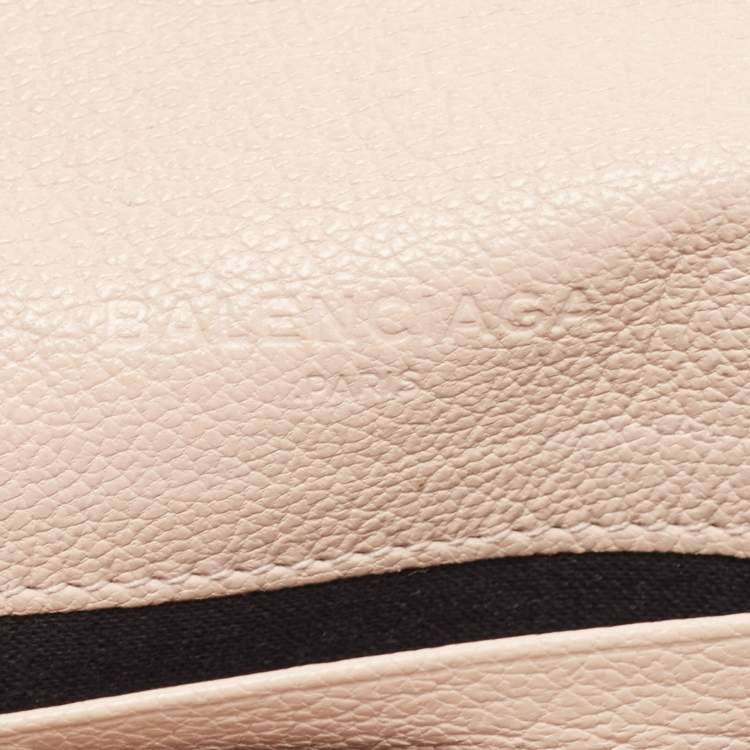 Pre Owned Balenciaga Pink Leather Classic Metallic Edge Continental Wallet