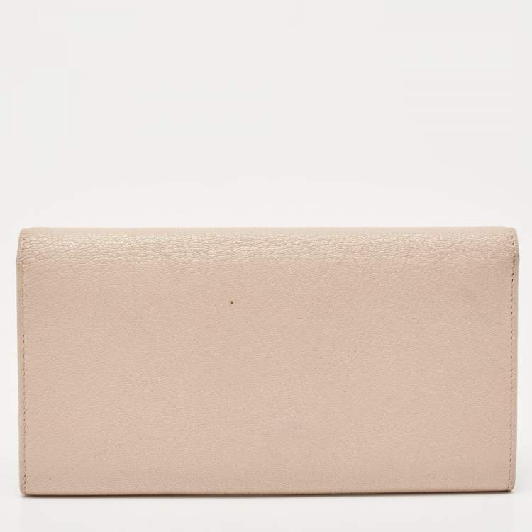 Pre Owned Balenciaga Pink Leather Classic Metallic Edge Continental Wallet