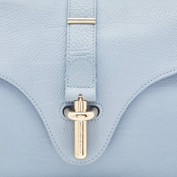 Pre Owned Balenciaga Blue Leather Tube Clutch