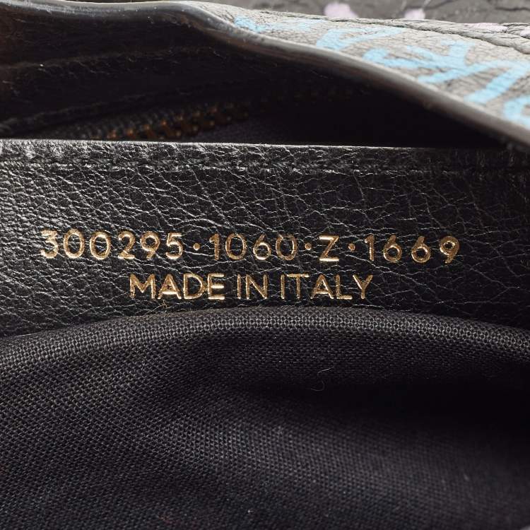 Pre Owned Balenciaga Multicolor Leather Mini Graffiti City Bag