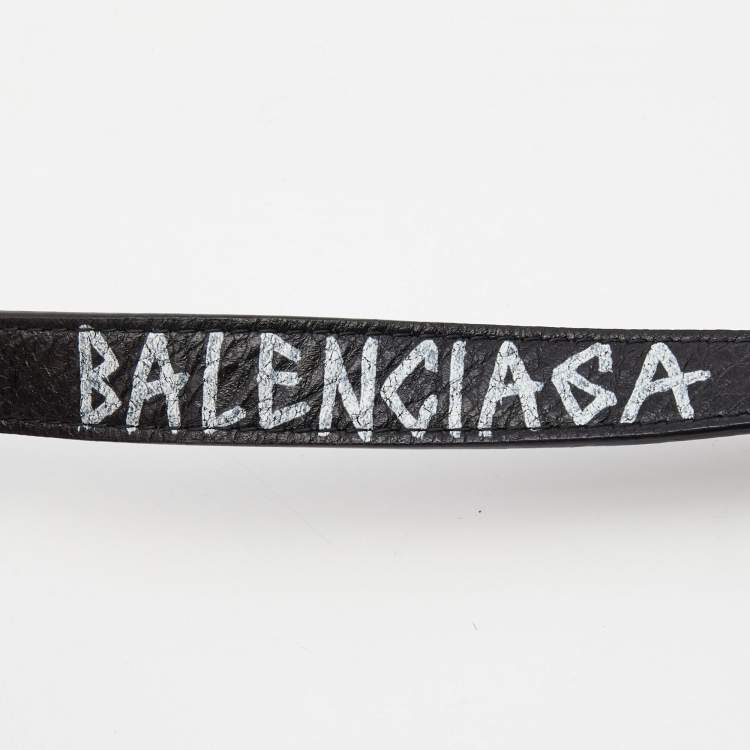 Pre Owned Balenciaga Black Leather Souvenir Belt Bag