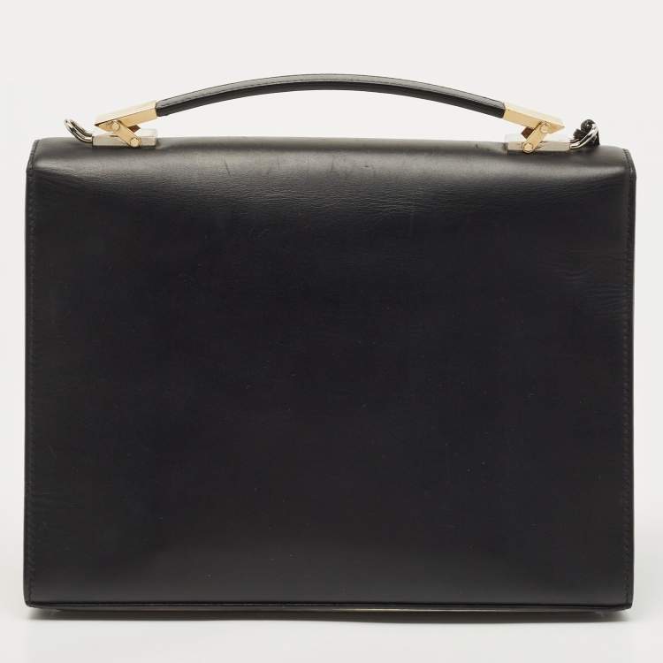 Pre Owned Balenciaga Black Leather and Python Le Dix Cartable Top Handle Bag