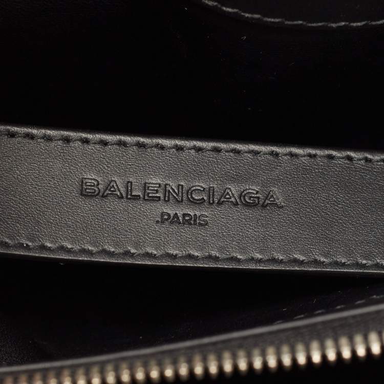 Pre Owned Balenciaga Black Leather and Python Le Dix Cartable Top Handle Bag