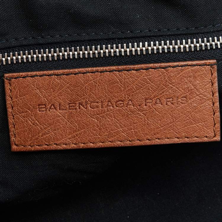 Pre Owned Balenciaga Brown Ostrich Leather Whistle Satchel 
