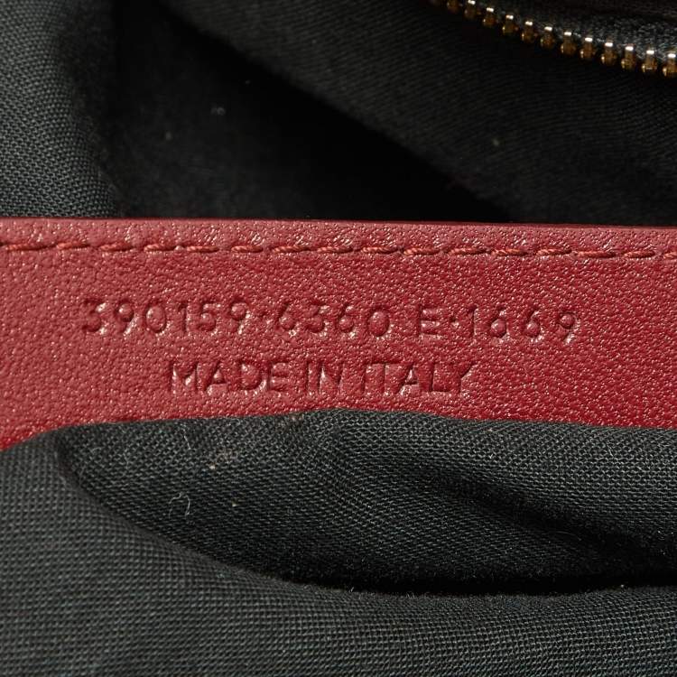 Pre Owned Balenciaga Burgundy Leather Metallic Edge Part Time Tote