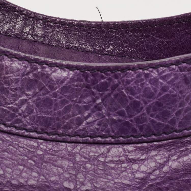 Pre Owned Balenciaga Purple Leather GGH City Bag