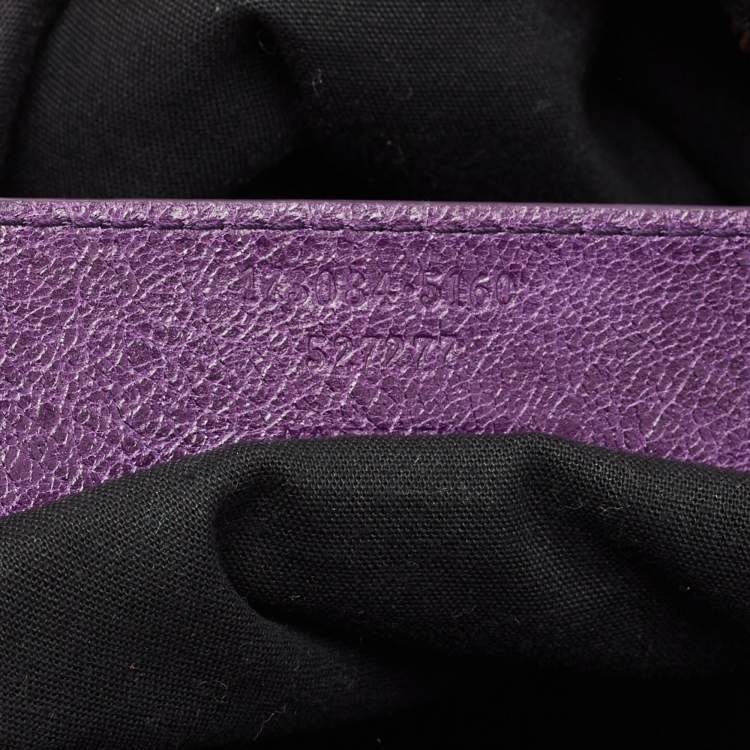 Pre Owned Balenciaga Purple Leather GGH City Bag