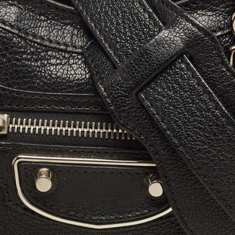 Pre Owned Balenciaga Black Leather Classic Mini City Tote