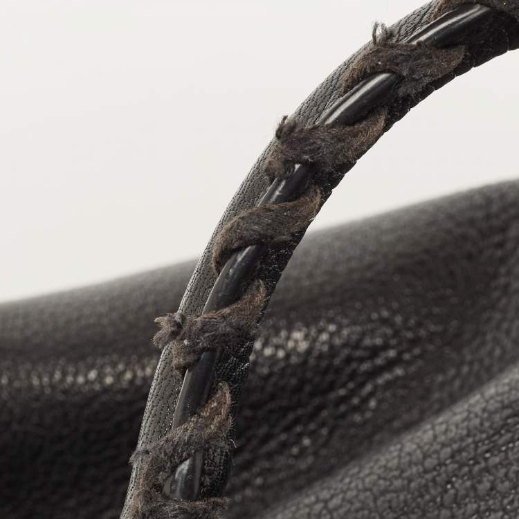 Pre Owned Balenciaga Black Leather Classic Mini City Tote