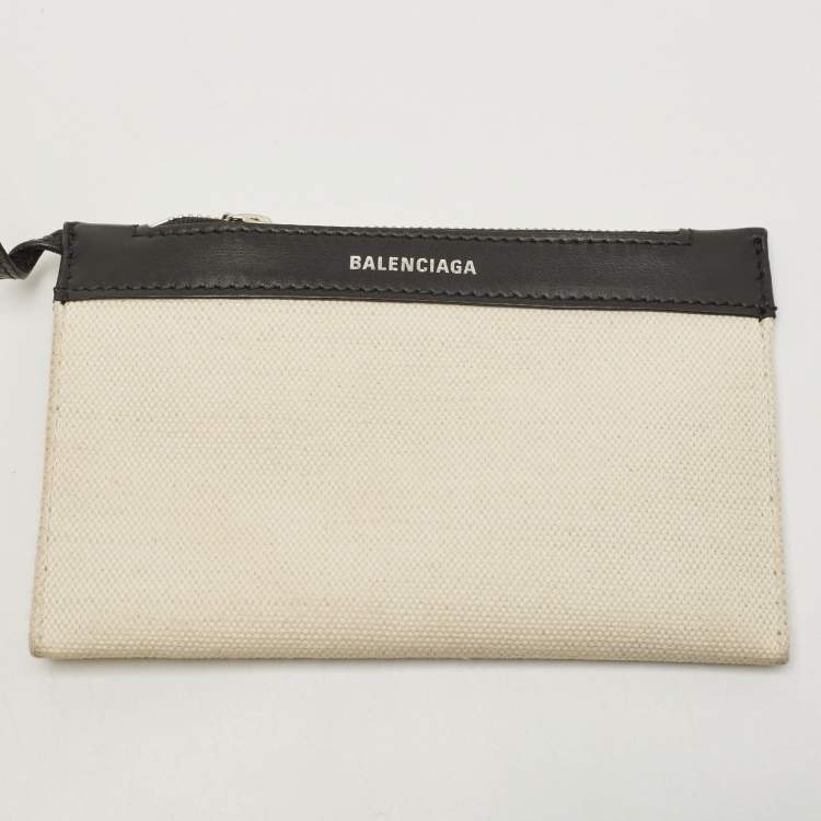 Pre Owned Balenciaga Black/White Canvas and Leather XS Cabas Tote