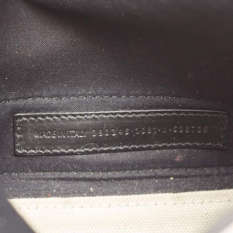 Pre Owned Balenciaga Black/White Canvas and Leather XS Cabas Tote