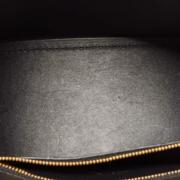 Pre Owned Balenciaga Black Croc Embossed Leather Small Hourglass Top Handle Bag