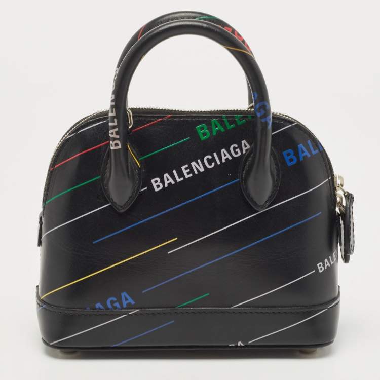 Pre Owned Balenciaga Black/Multicolor Leather XXS Ville Satchel