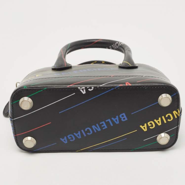 Pre Owned Balenciaga Black/Multicolor Leather XXS Ville Satchel