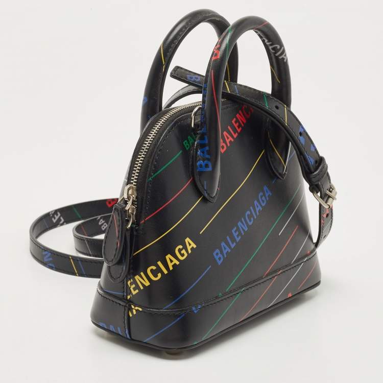 Pre Owned Balenciaga Black/Multicolor Leather XXS Ville Satchel