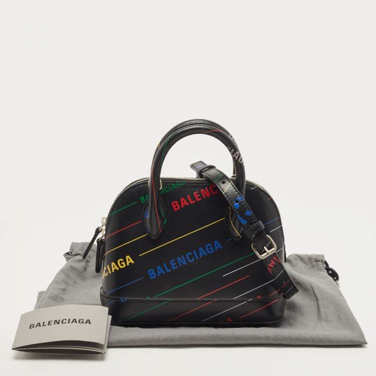 Pre Owned Balenciaga Black/Multicolor Leather XXS Ville Satchel