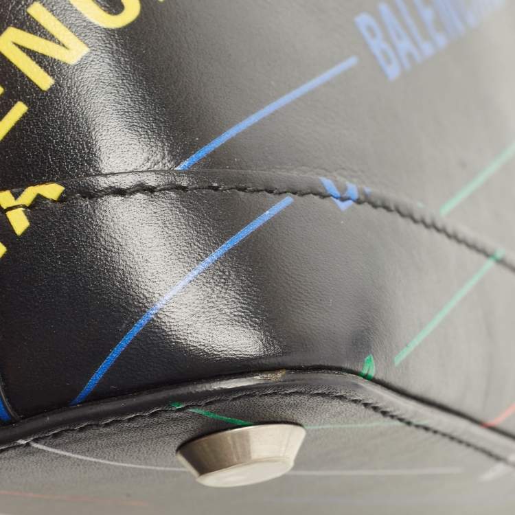 Pre Owned Balenciaga Black/Multicolor Leather XXS Ville Satchel