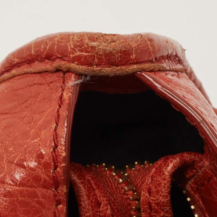 Pre Owned Balenciaga Rust Orange Leather Mini RGH City Bag