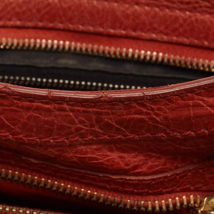 Pre Owned Balenciaga Rust Orange Leather Mini RGH City Bag