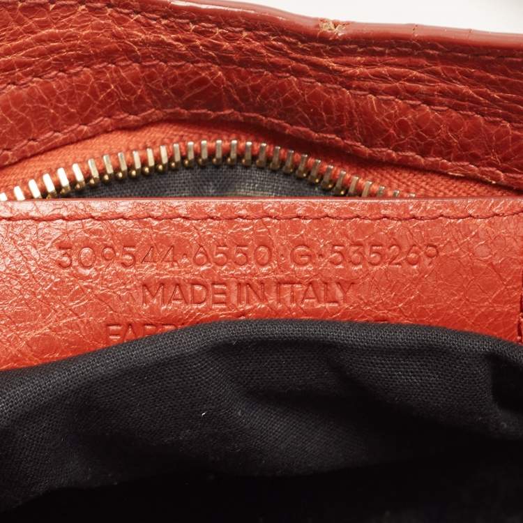 Pre Owned Balenciaga Rust Orange Leather Mini RGH City Bag