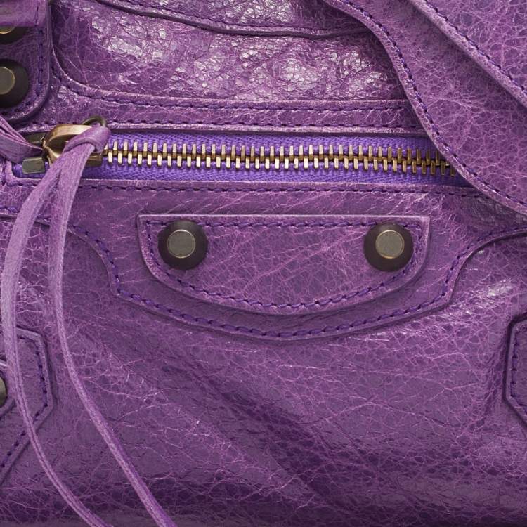 Pre Owned Balenciaga Ultraviolet Leather Mini RH Classic City Bag