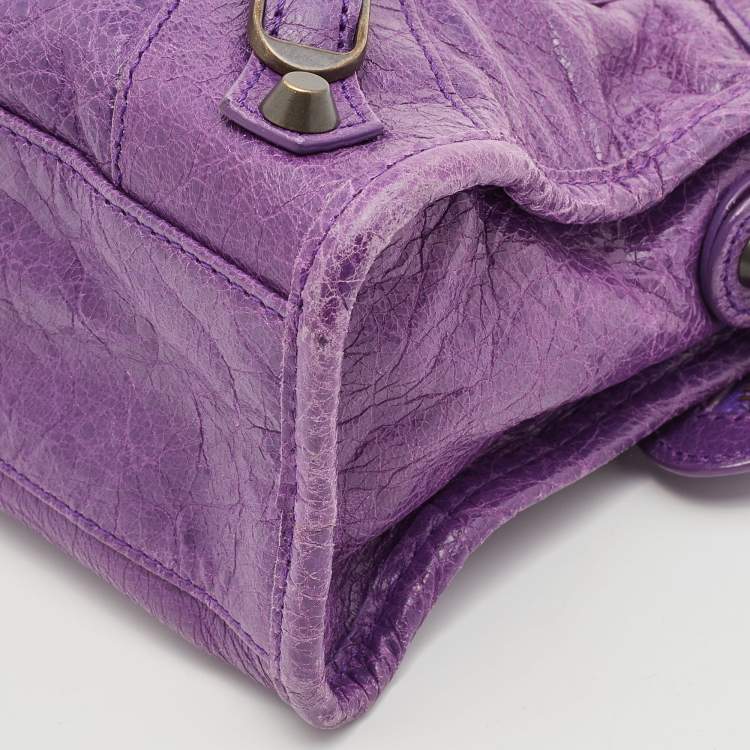 Pre Owned Balenciaga Ultraviolet Leather Mini RH Classic City Bag