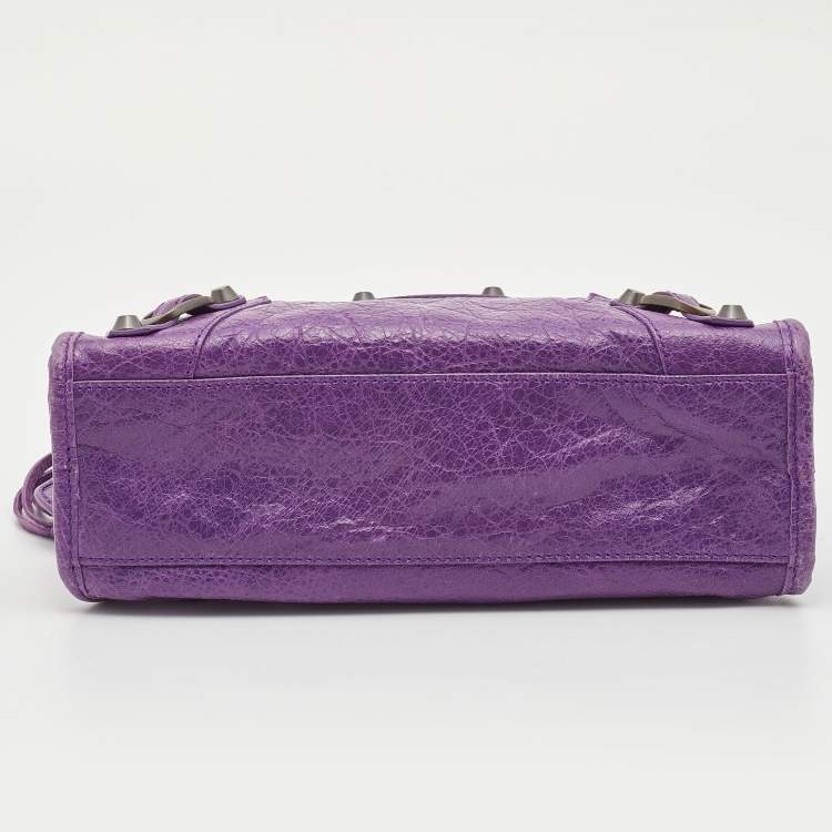 Pre Owned Balenciaga Ultraviolet Leather Mini RH Classic City Bag