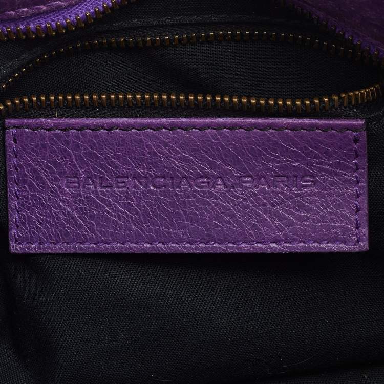 Pre Owned Balenciaga Ultraviolet Leather Mini RH Classic City Bag