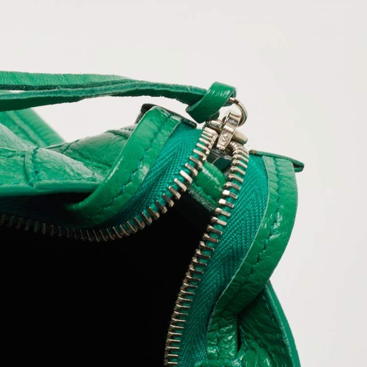 Pre Owned Balenciaga Green Leather Small Classic City RH Tote