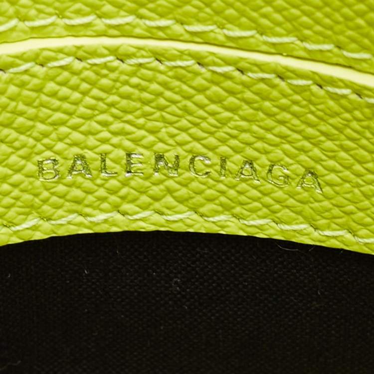Pre Owned Balenciaga Neon Yellow Leather XXS Ville Satchel