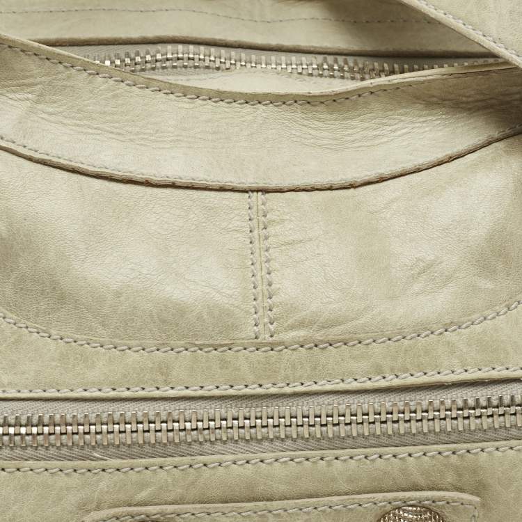 Pre Owned Balenciaga Light Green Leather Giant 21 Silver Hardware Part-Time Tote