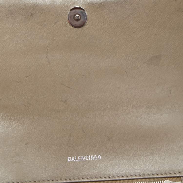 Pre Owned Balenciaga Black/Grey Python Embossed Leather Hourglass Top Handle Bag