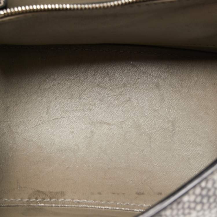 Pre Owned Balenciaga Black/Grey Python Embossed Leather Hourglass Top Handle Bag