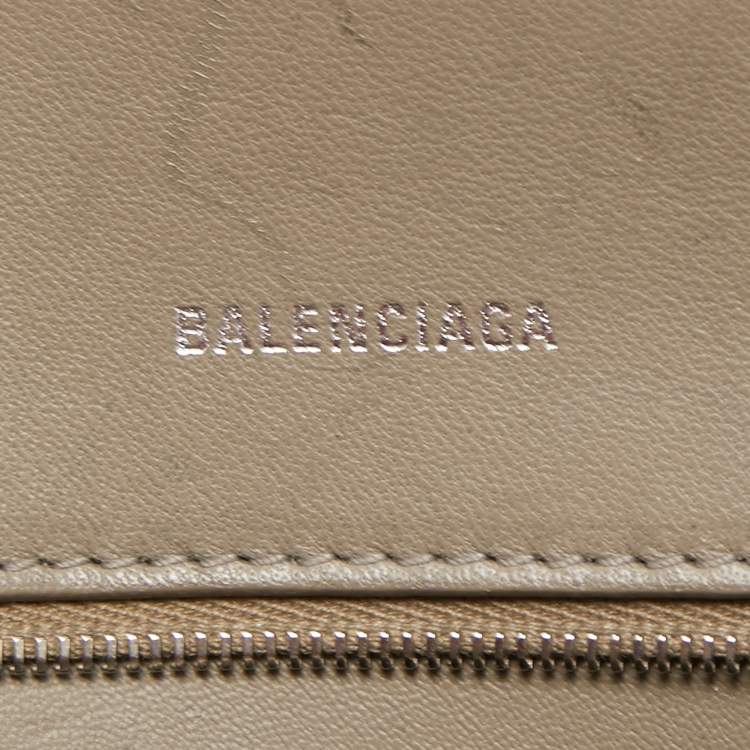 Pre Owned Balenciaga Black/Grey Python Embossed Leather Hourglass Top Handle Bag
