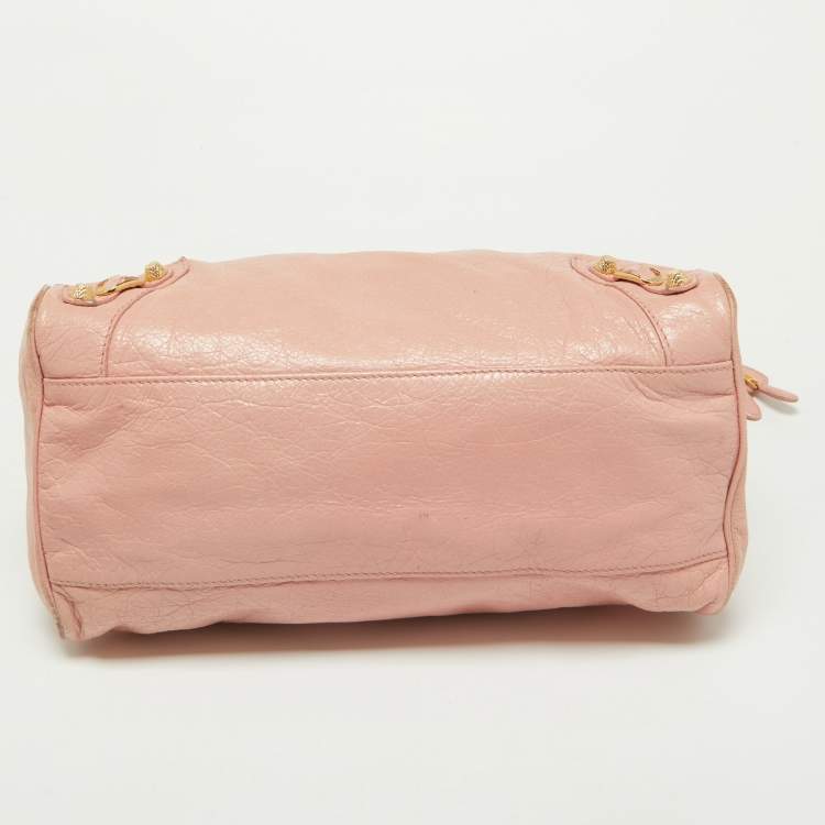 Pre Owned Balenciaga Rose Peche Leather RH Velo Bag
