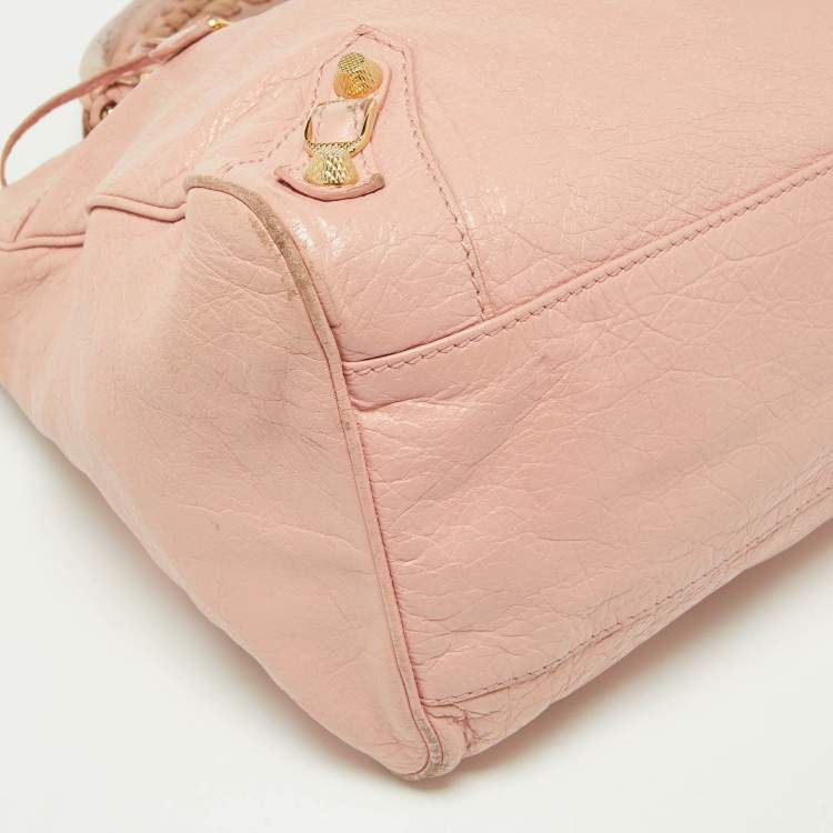Pre Owned Balenciaga Rose Peche Leather RH Velo Bag