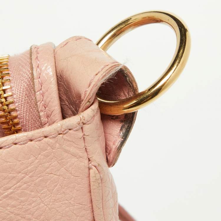 Pre Owned Balenciaga Rose Peche Leather RH Velo Bag