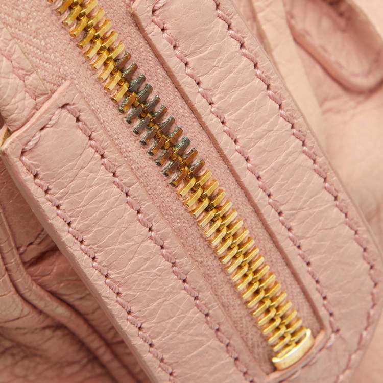 Pre Owned Balenciaga Rose Peche Leather RH Velo Bag