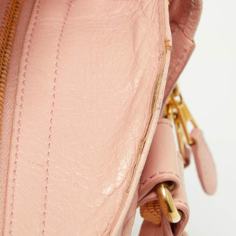 Pre Owned Balenciaga Rose Peche Leather RH Velo Bag