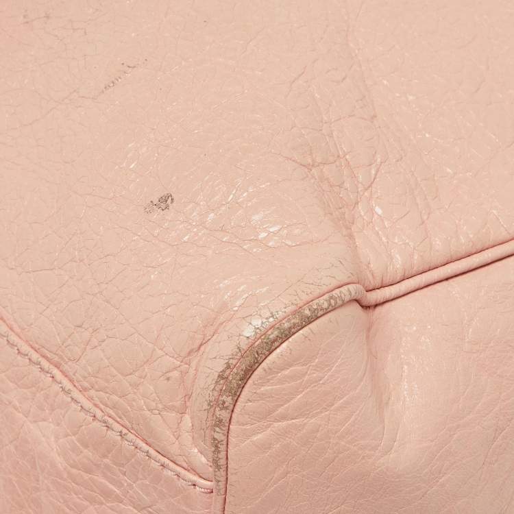 Pre Owned Balenciaga Rose Peche Leather RH Velo Bag