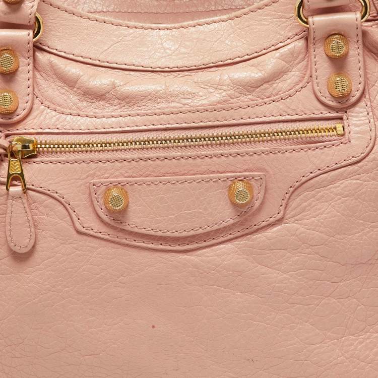 Pre Owned Balenciaga Rose Peche Leather RH Velo Bag