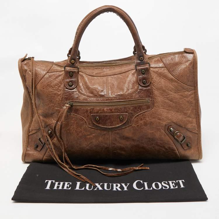 Pre Owned Balenciaga Dark Brown Leather RH Work Tote